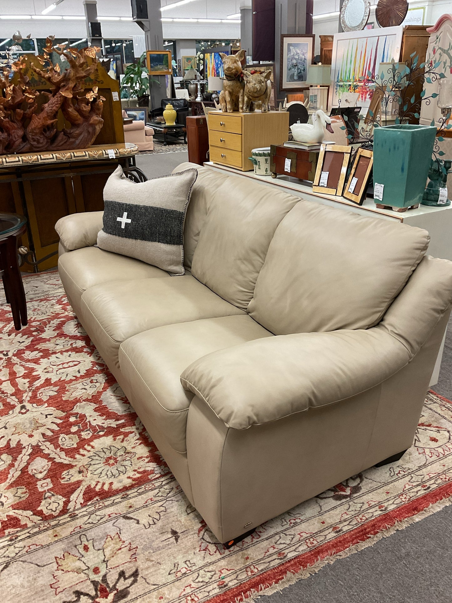 Italian Natuzzi Leather Sofa