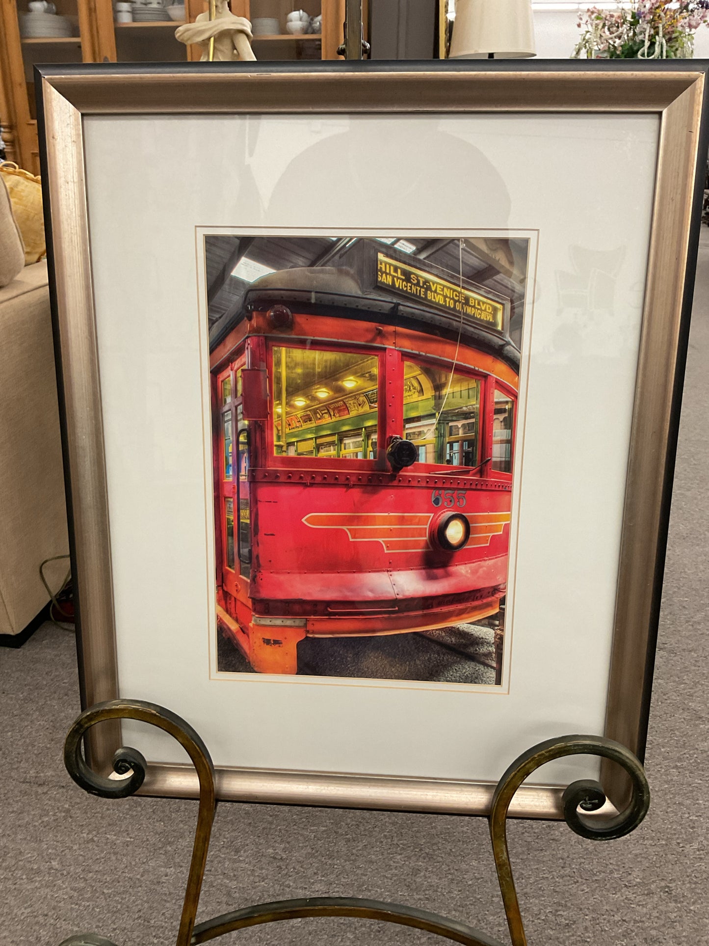 Red Train Image Framed Art