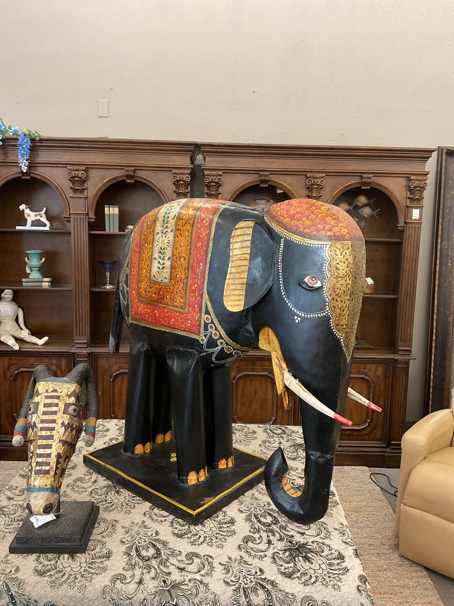 Metal Hand-Painted Elephant