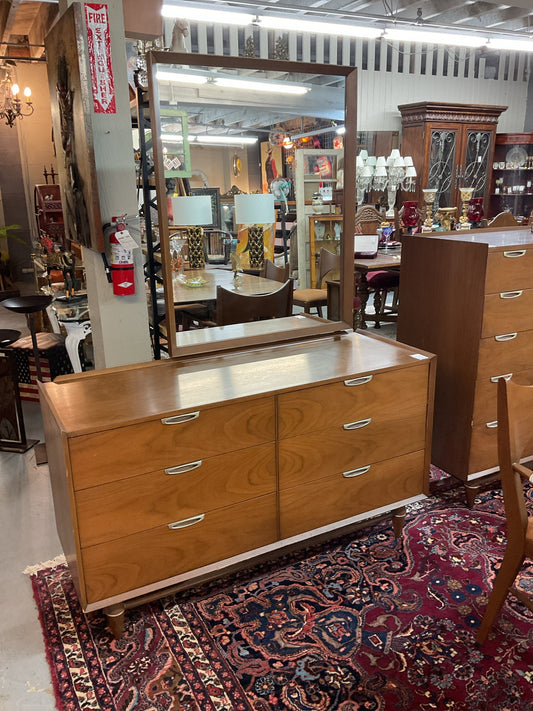 MCM Broyhill Low Dresser & Mirror