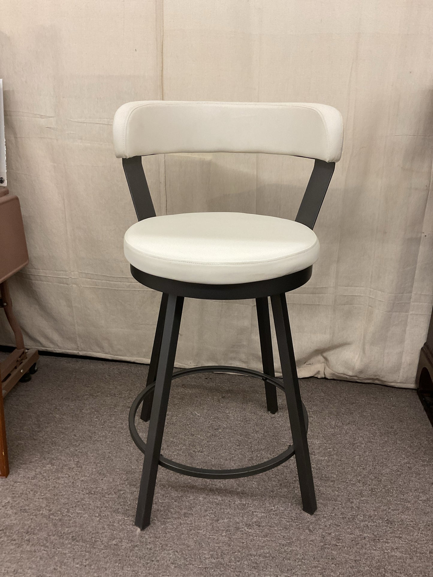 White Leather Barstool