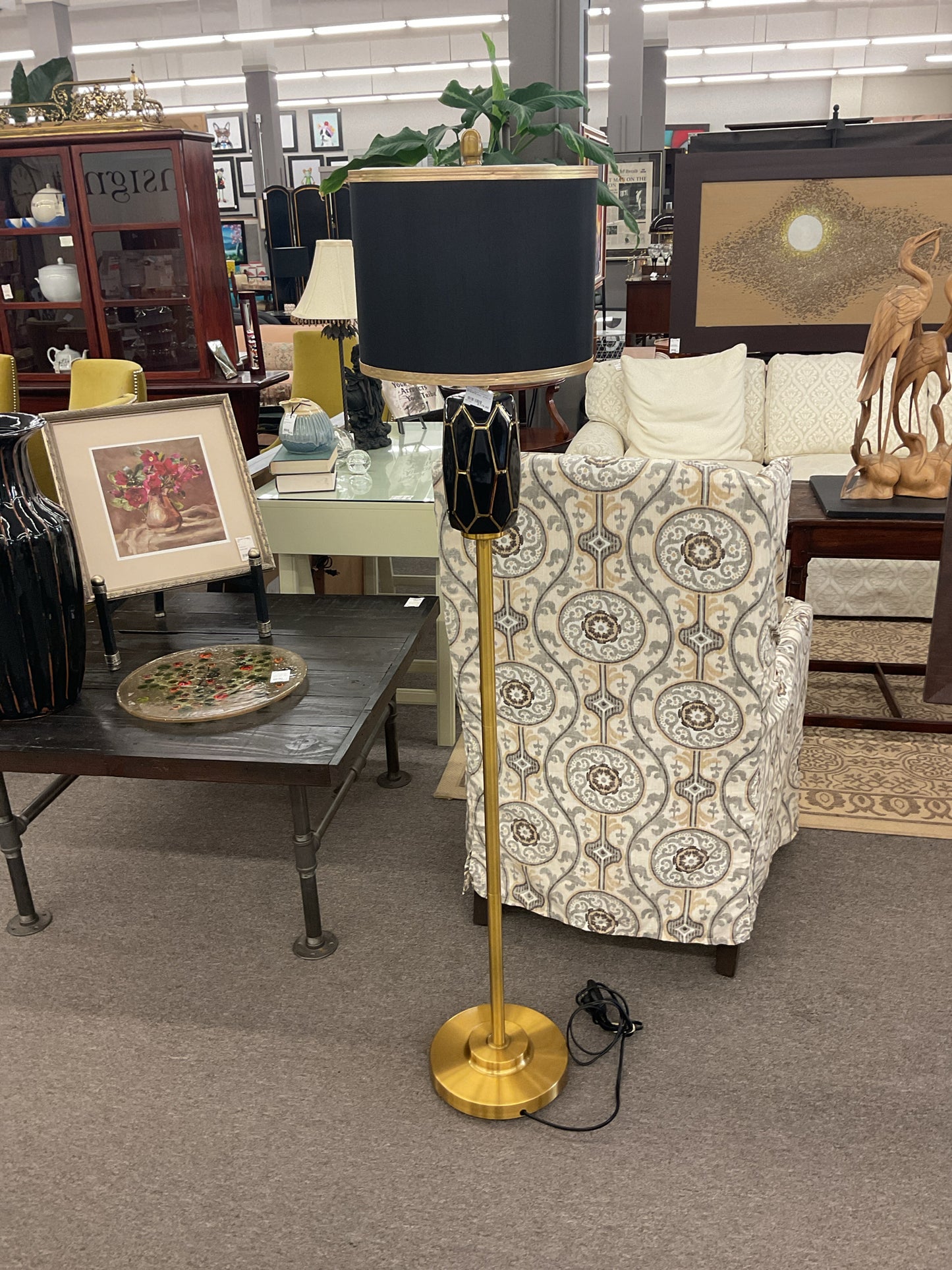 Modern Brass Gold/Black Floor Lamp