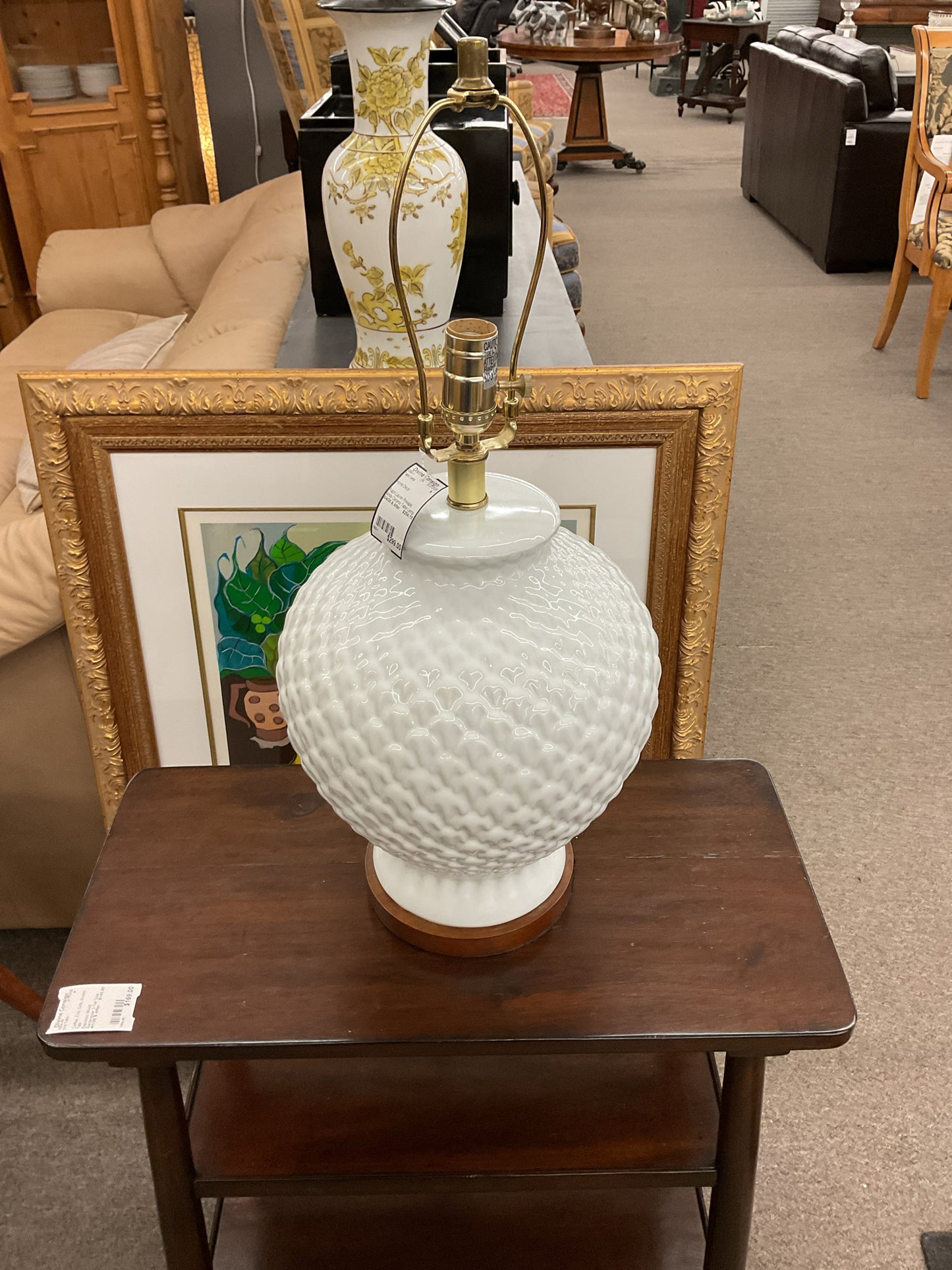 Ralph Lauren Pineaple White Ceramic Table Lamp