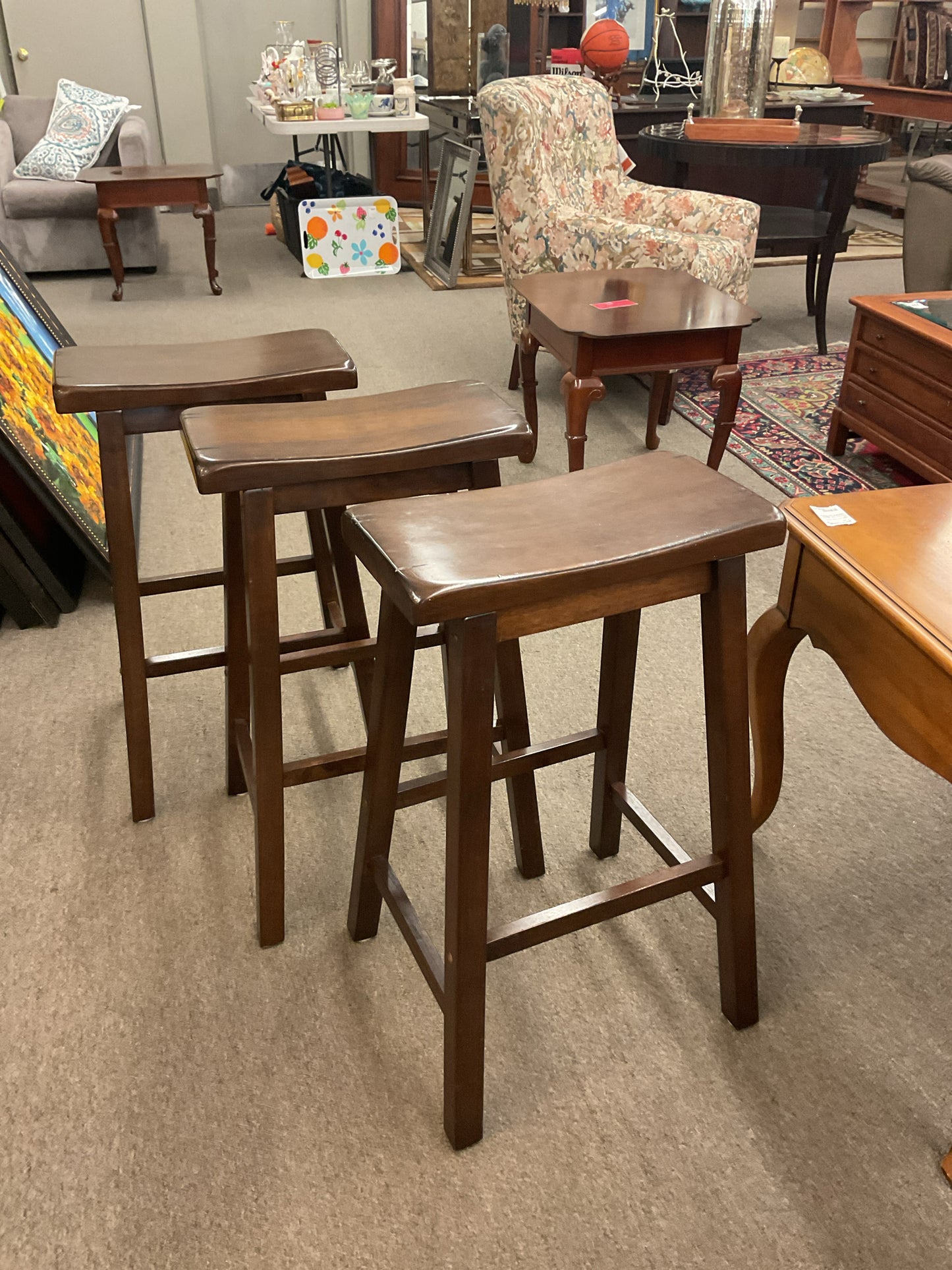 Dark Wood Barstool
