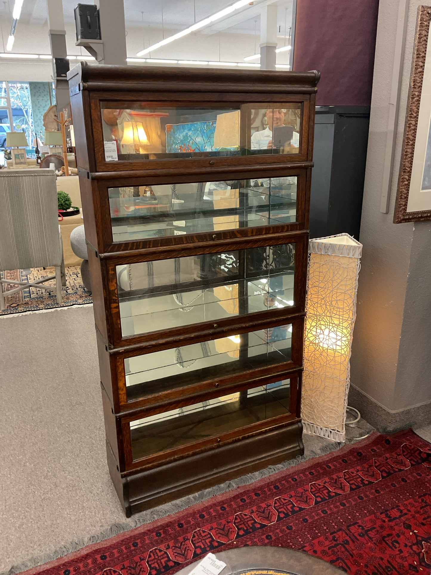 Early 20th Century 5-Stack Barrister Mirrored Bookcase
