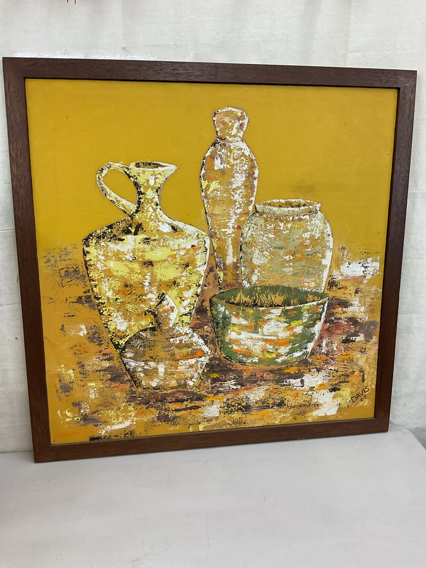 Mid Century Still Life Oil Painting Signed