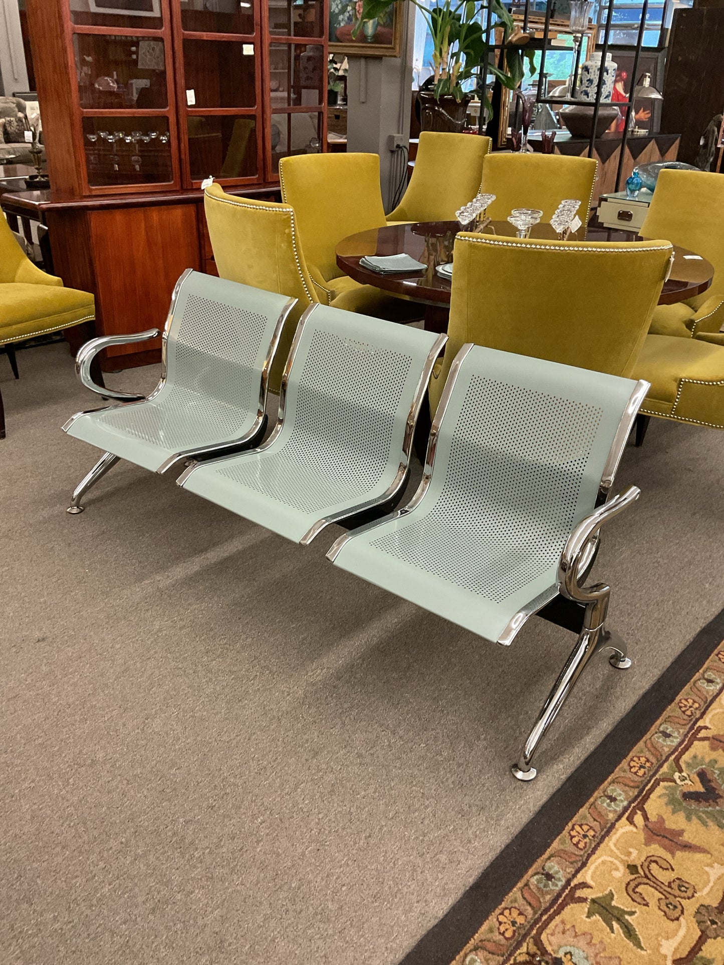 Industrial 3-Seater Metal Bench