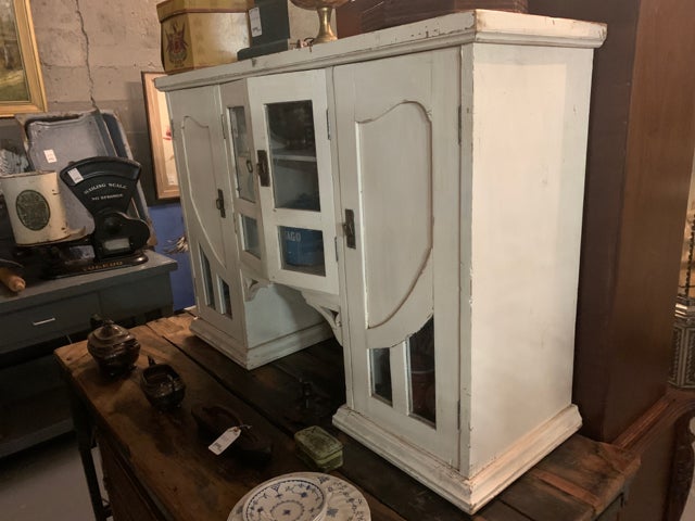 Vintage White Cupboard - Divine Consign Furniture