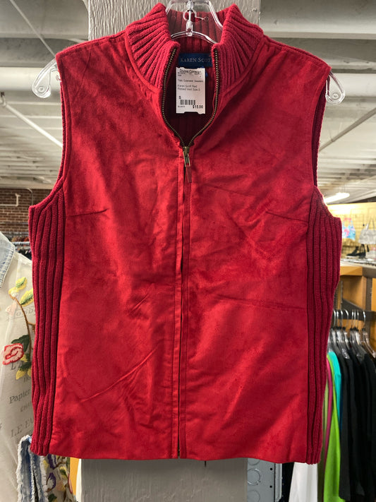 Karen Scott Red Ribbed Vest Size S