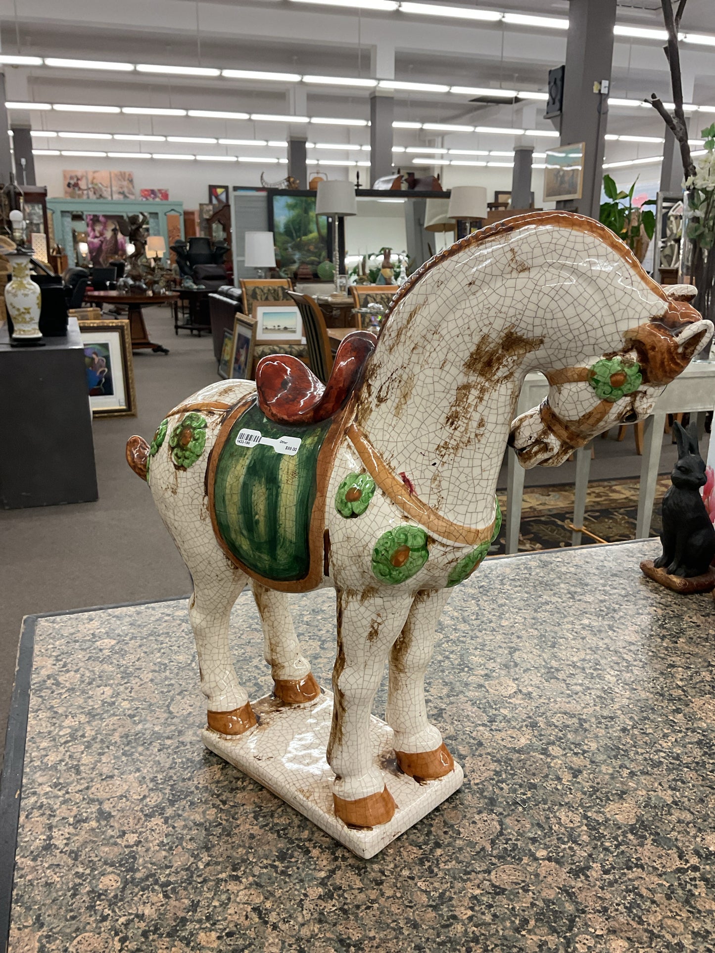 Tang Porcelain Crakle Finish Figure Horse c1980