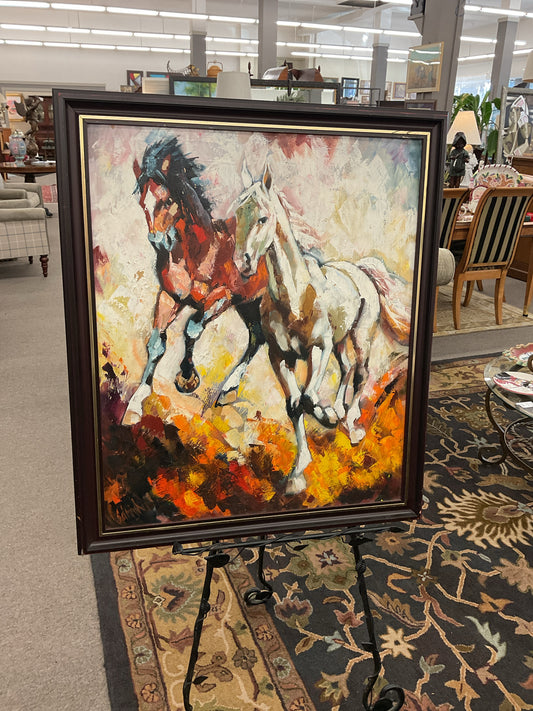 Stephan Sarogh Oil Painting of Horses 36x30