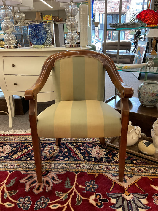 French Empire Silk Upholstered Arm Chair