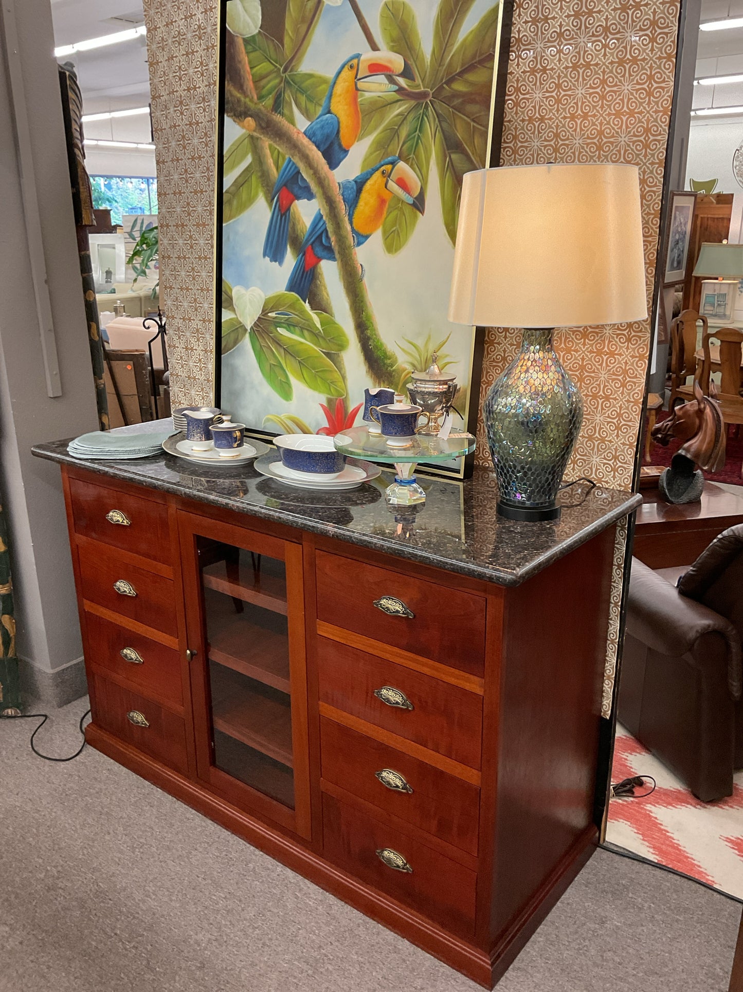Custom-Made Solid Exotic Brazilian Wood (Jatoba) w/Granite Top