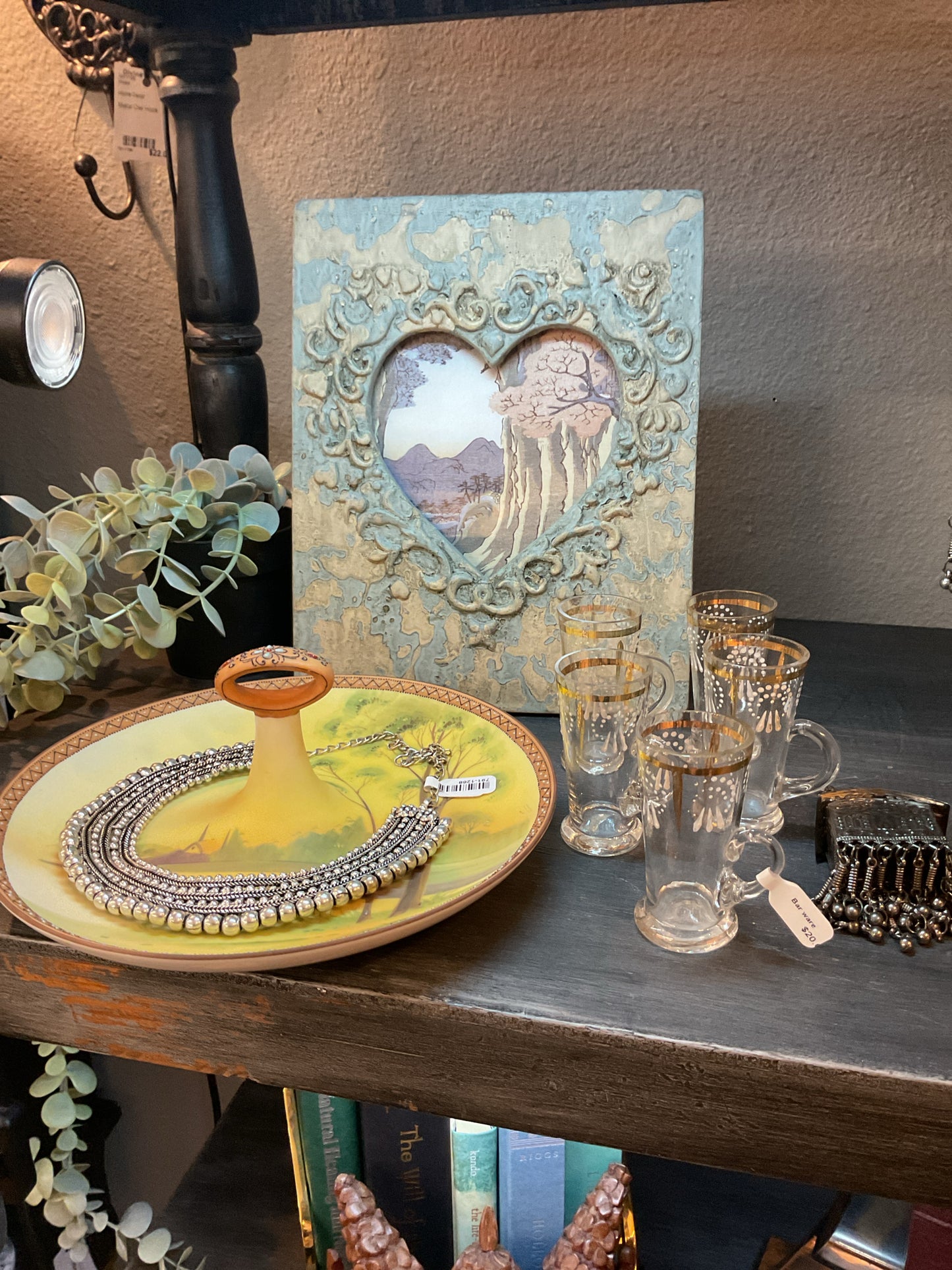 Frame Rustic Heart Blue Tan