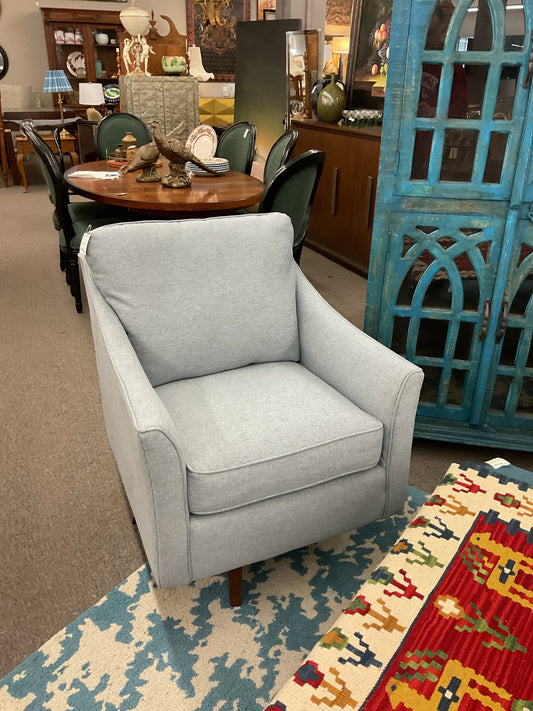 LazyBoy Light Blue Upholstery Swivel Club Chair 28"L,32"D,35"H
