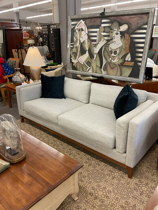 Jonathan Luis MCM Style Grey Tweed Sofa 88x40x34