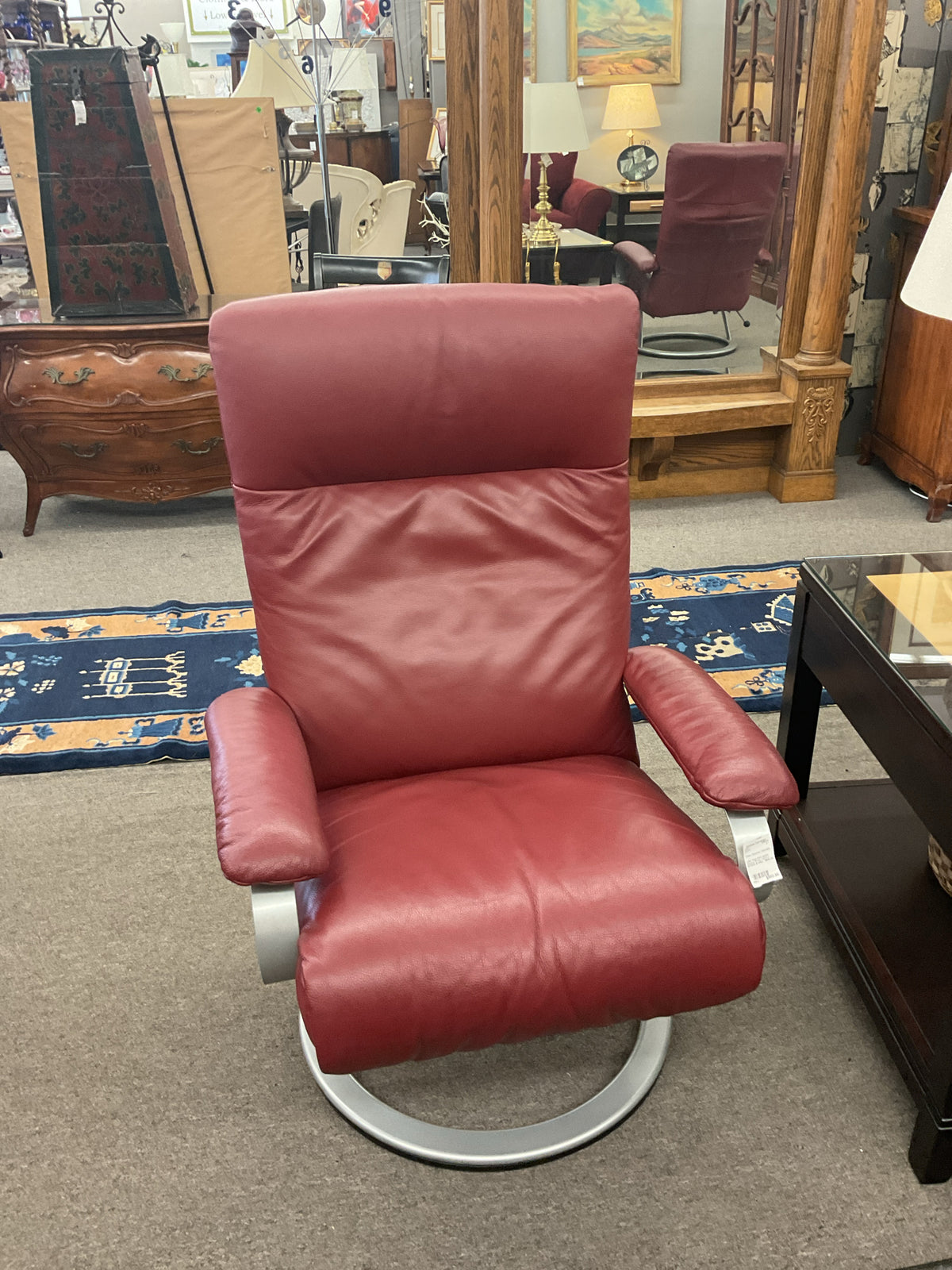 Lafer Gaga Red Leather Recliner 30?W x 28?D x 42?H