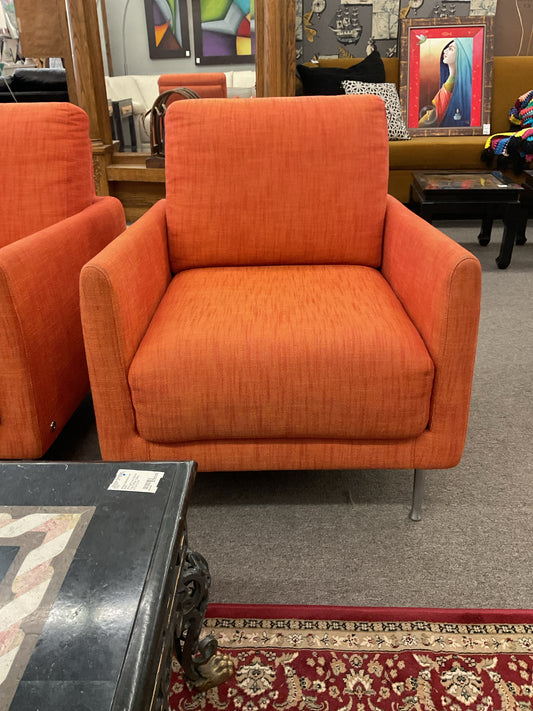 Italian Natuzzi Modern Orange Chair