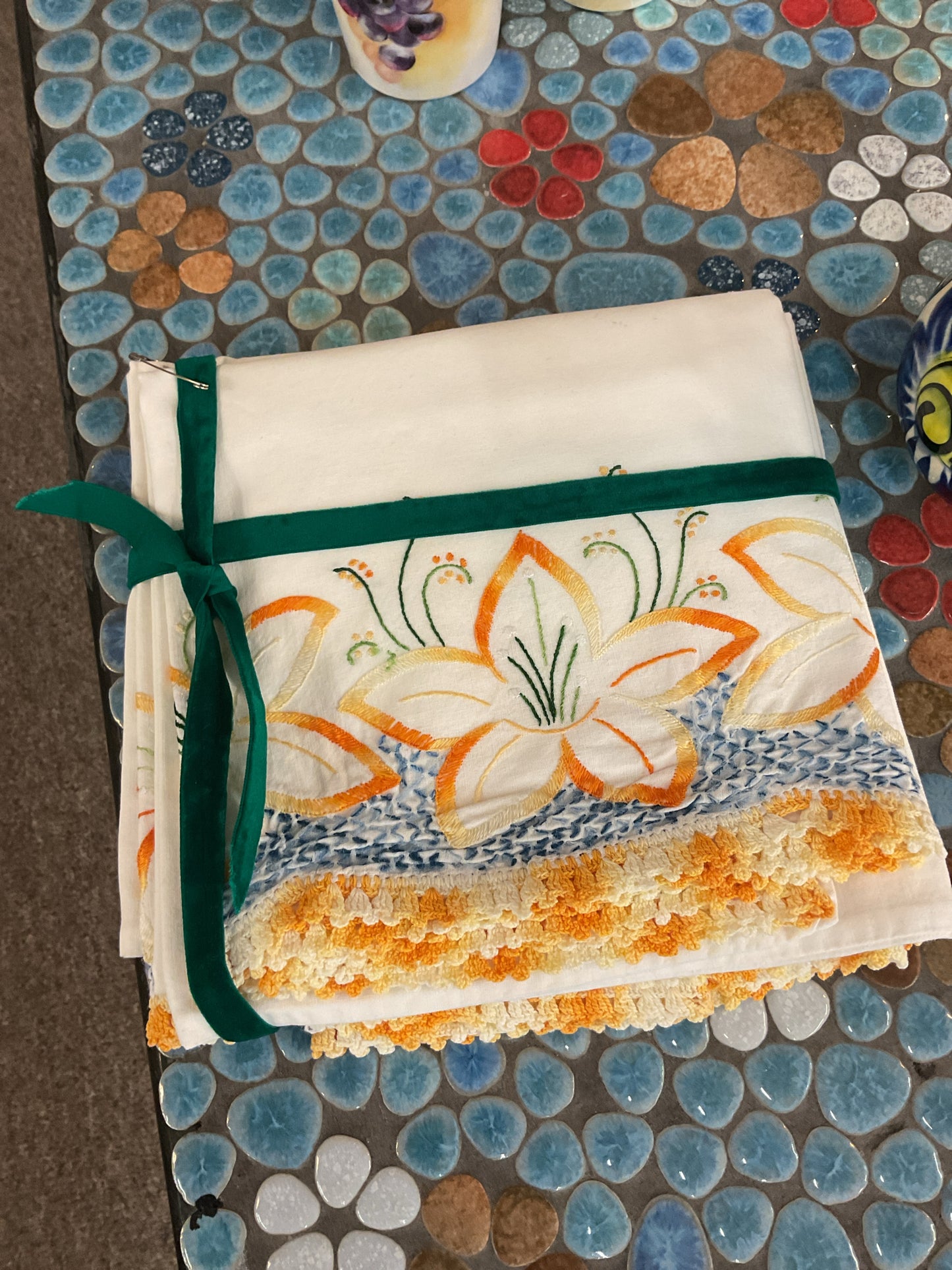Pillow Case, Viintage Embroidered