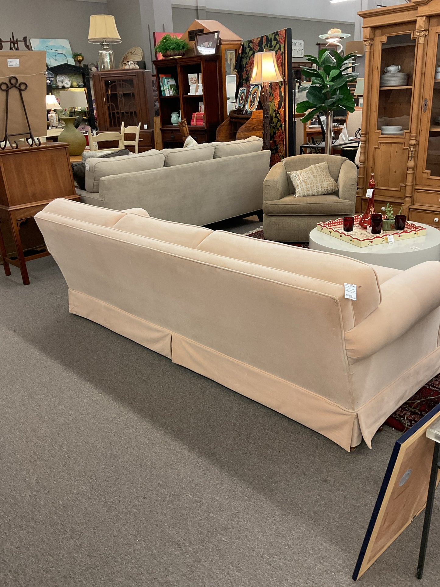 Henredon Soft Velvet Sofa 7' Long