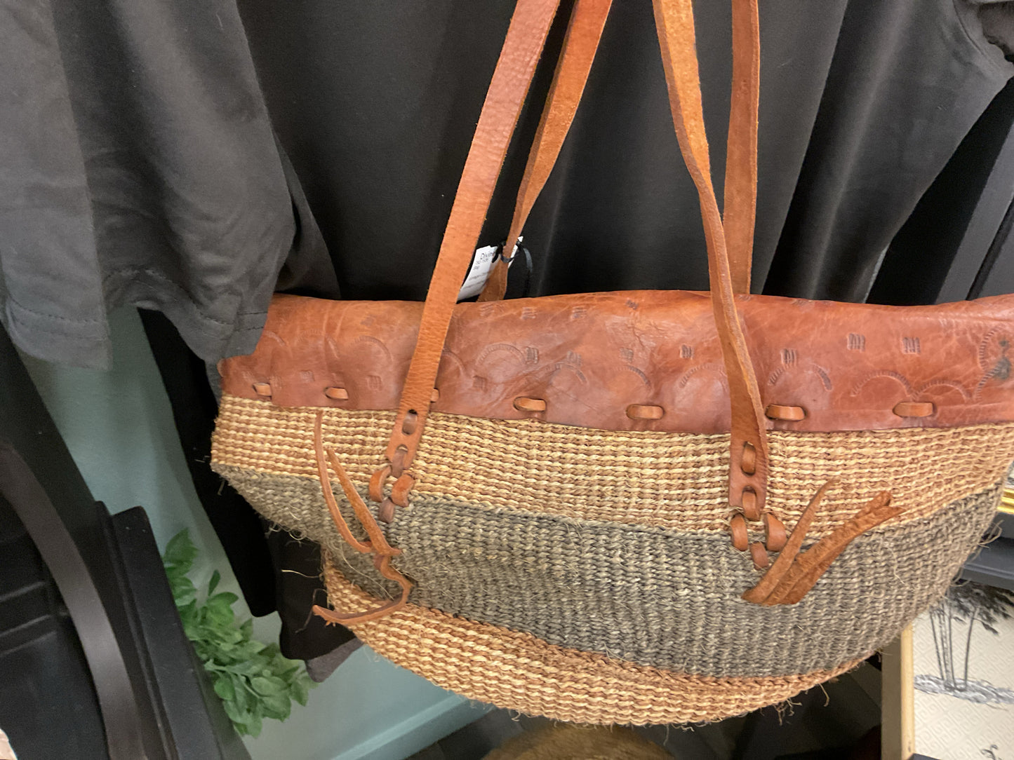 Vintage Leather Woven Bag