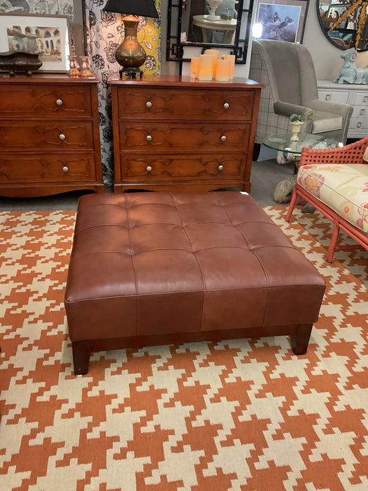 faux Leather Ottoman 40x40"