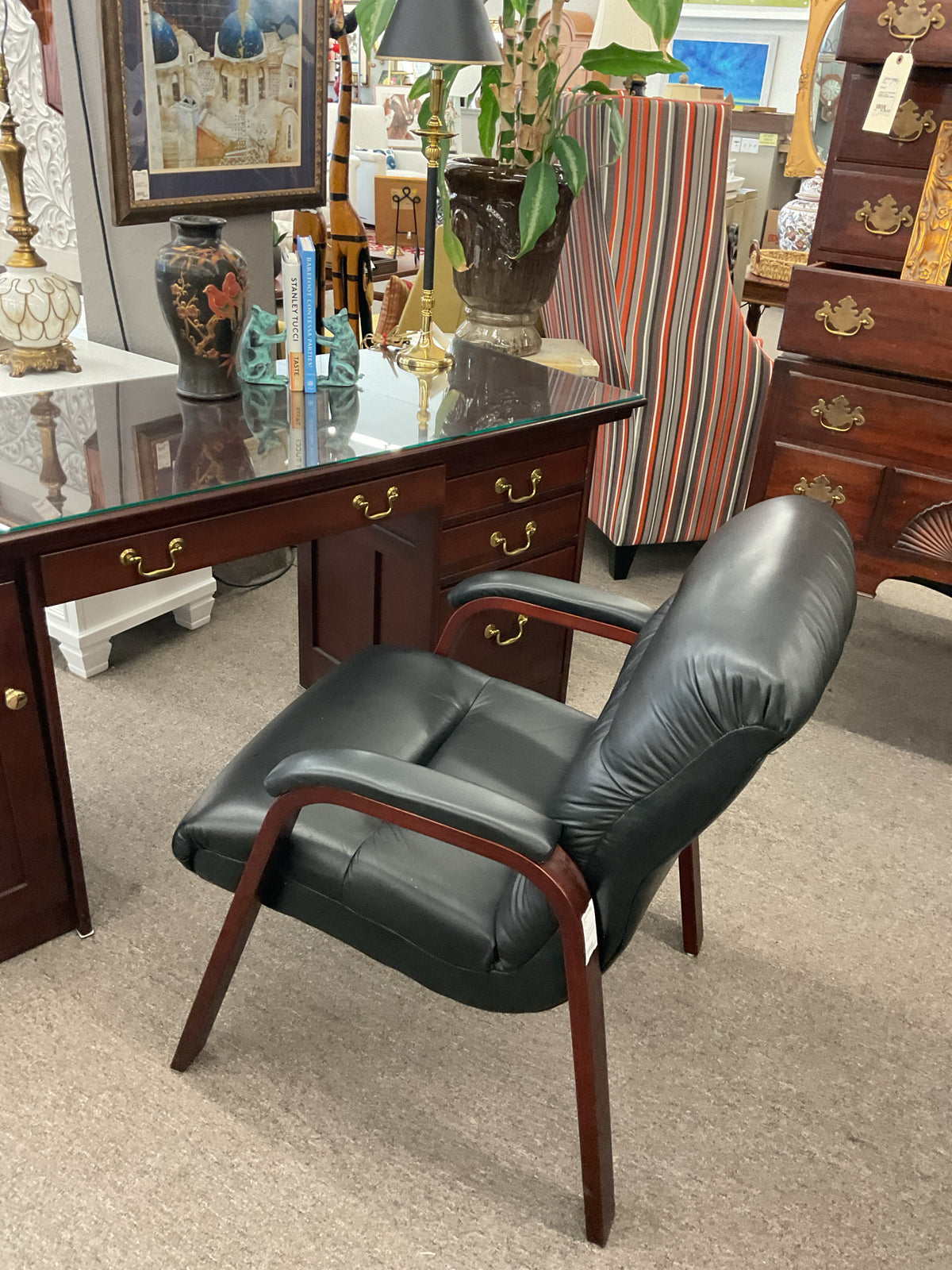 Faux Black Leather Office Chair
