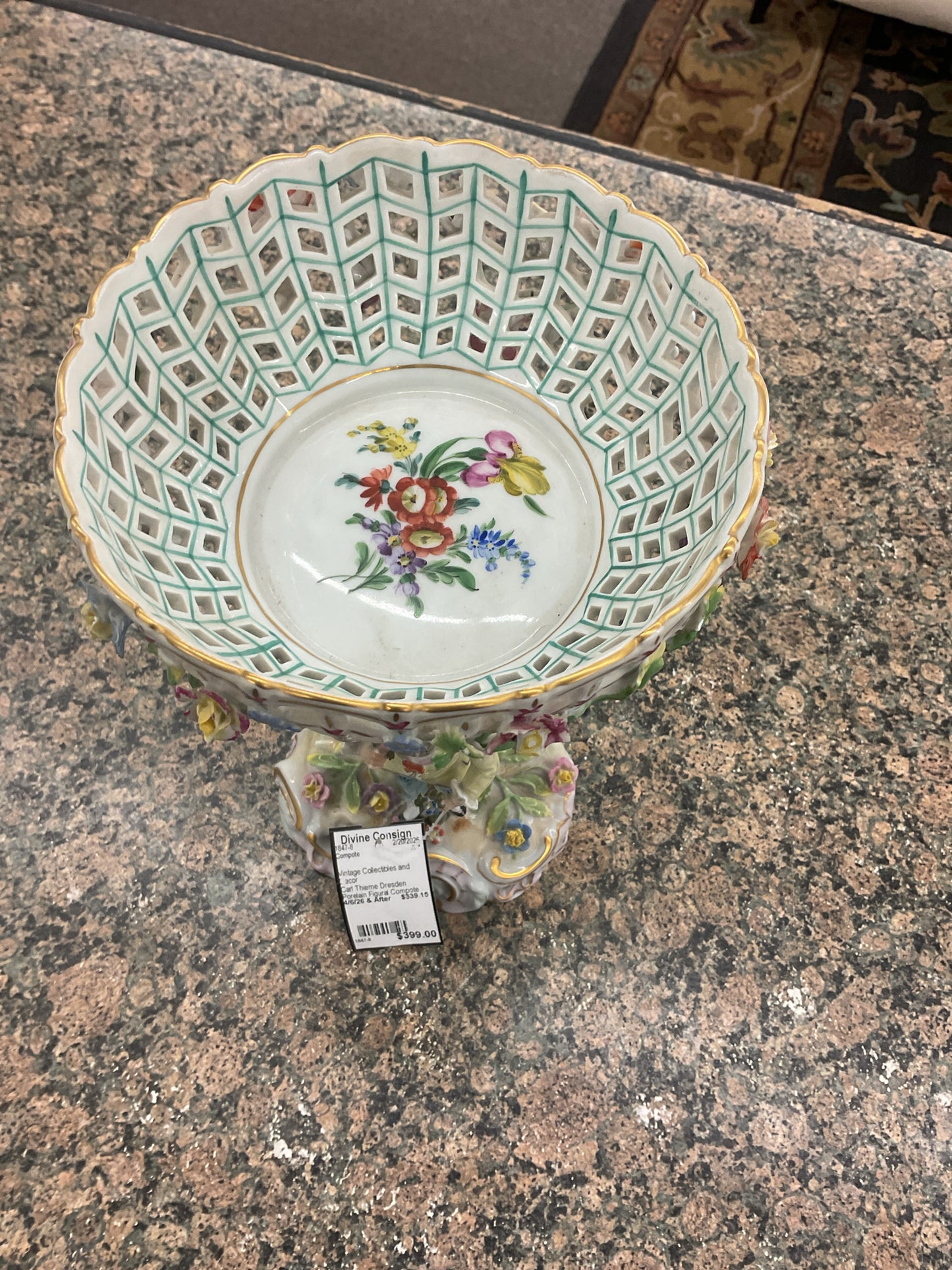 Carl Thieme Dresden Porelain Figural Compote Dish