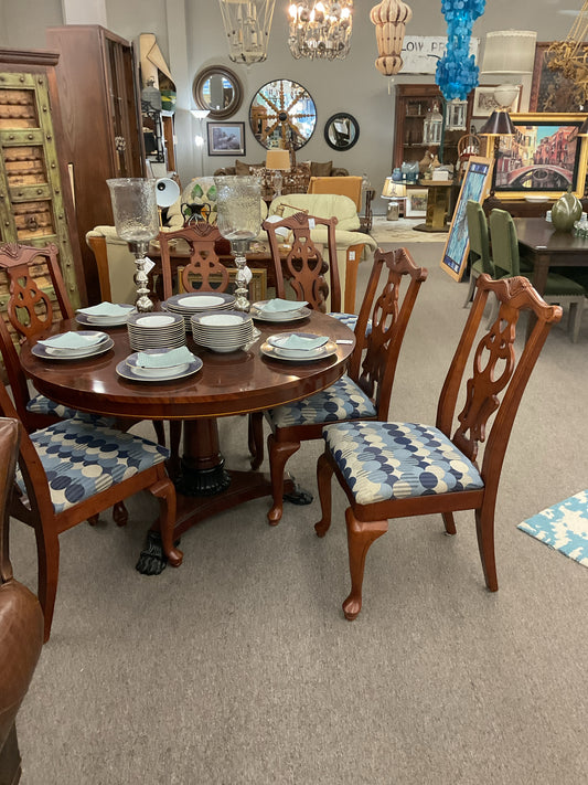 Dining Chair Set (6) Blue Upholstery