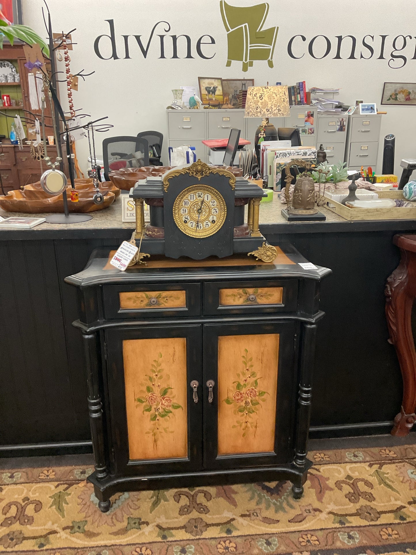 Decorative Cabinet With Tole Painting