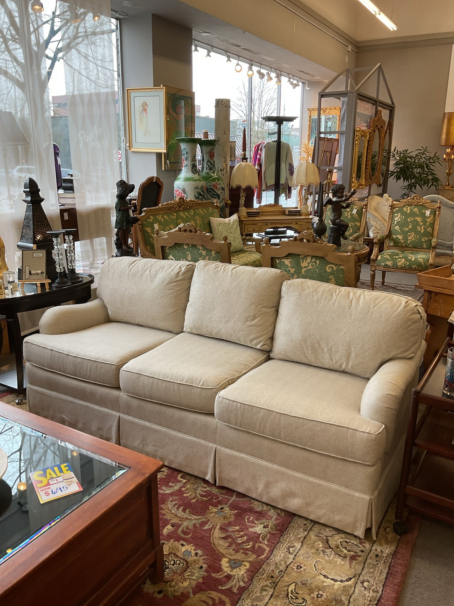 Vanguard Nuzzle Linen Sofa 78"L,36"D,30"H