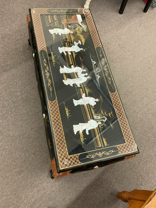 Black Lacquer Chinoiserie Coffee Table