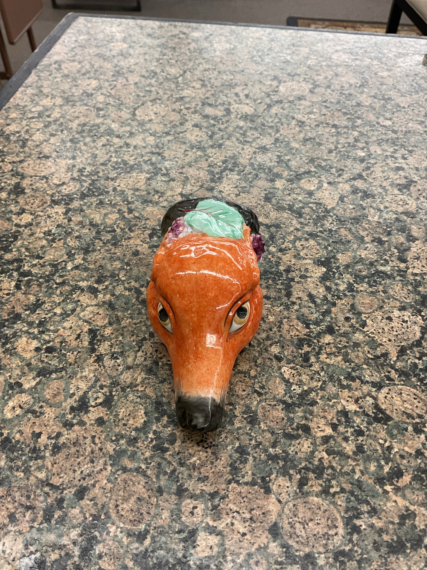 English Staffordshire Porcelain Fox Head Rare