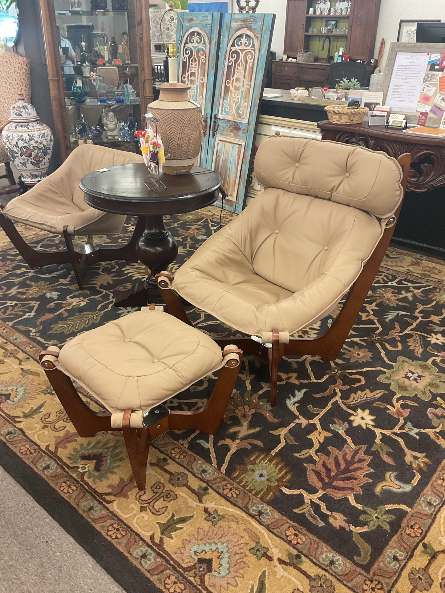 IMG Luna High Back Occasional Chair Trend Leather & Ottoman
