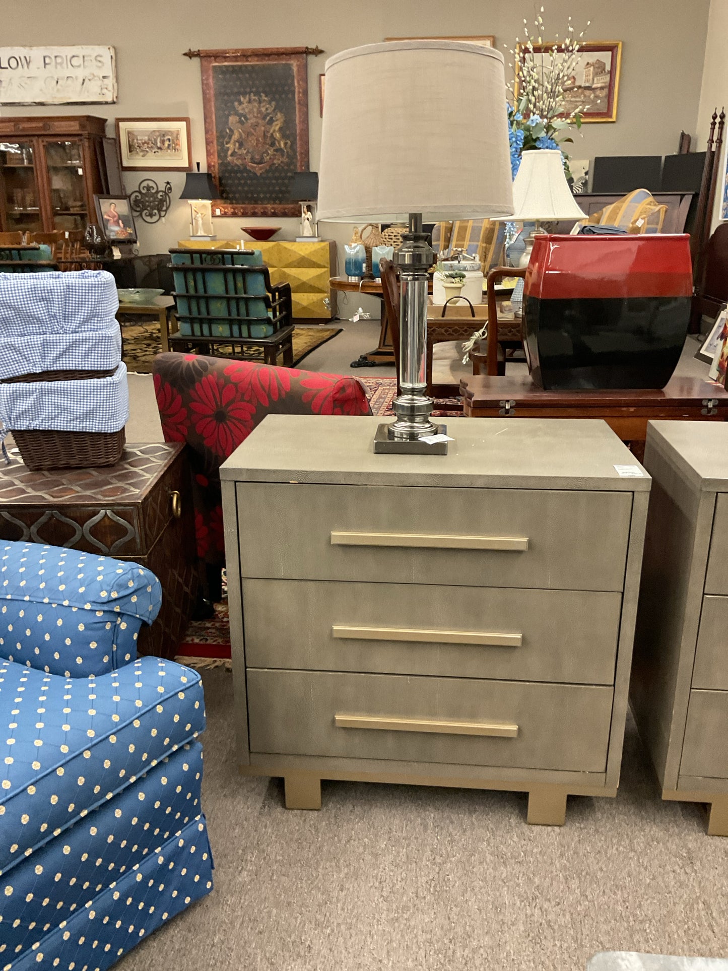 Modern Silvery Nightstand