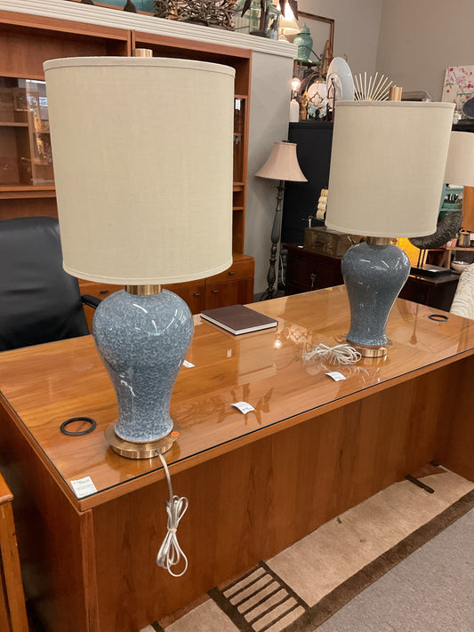 Uttermost Blue & Gold Lamp w/Shade