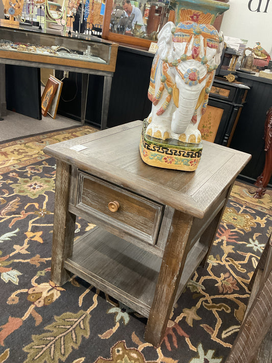 Tyler Creek Grey/Brown Single Drawer 2-Tier End Table