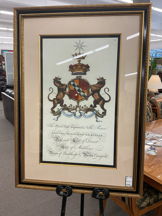 Heraldic Crest 1st Duke of Dorset Print 31x43'