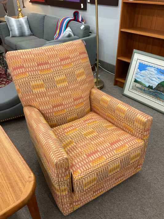 Swivel Upholstered Side Chair Bright Orange/Red