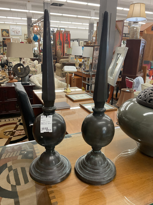 Pair of Ethan Allen Metal Spirals 23"