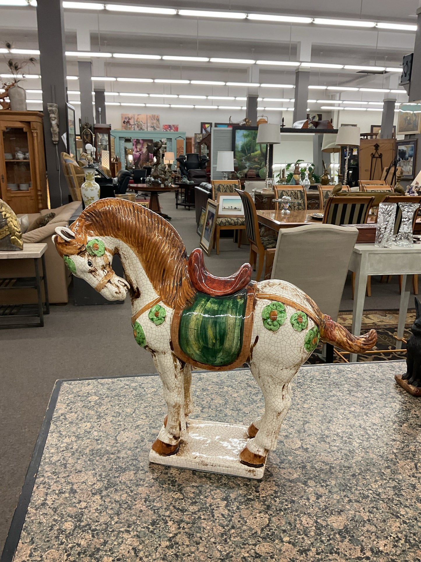 Tang Porcelain Crakle Finish Figure Horse c1980