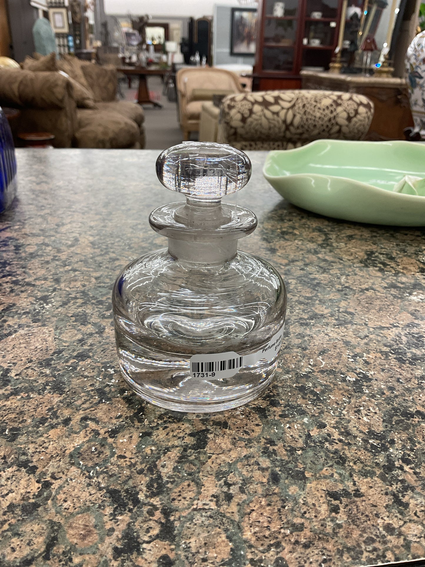 Art Glass Murano Peacock Sommerso Perfume Bottle w/Stopper