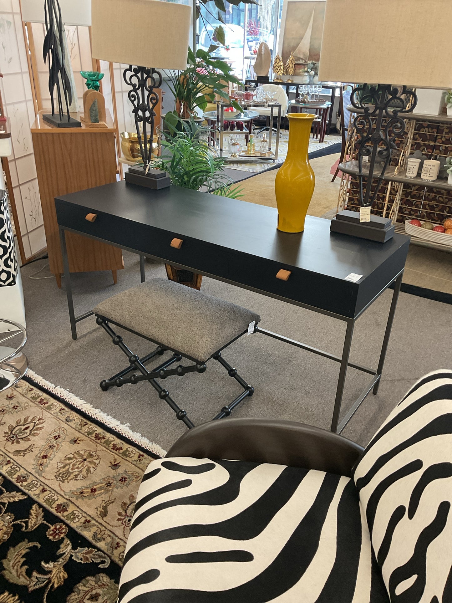 Modern Metal & Wood 3-Drawer Desk 60"L,31"H,22"D