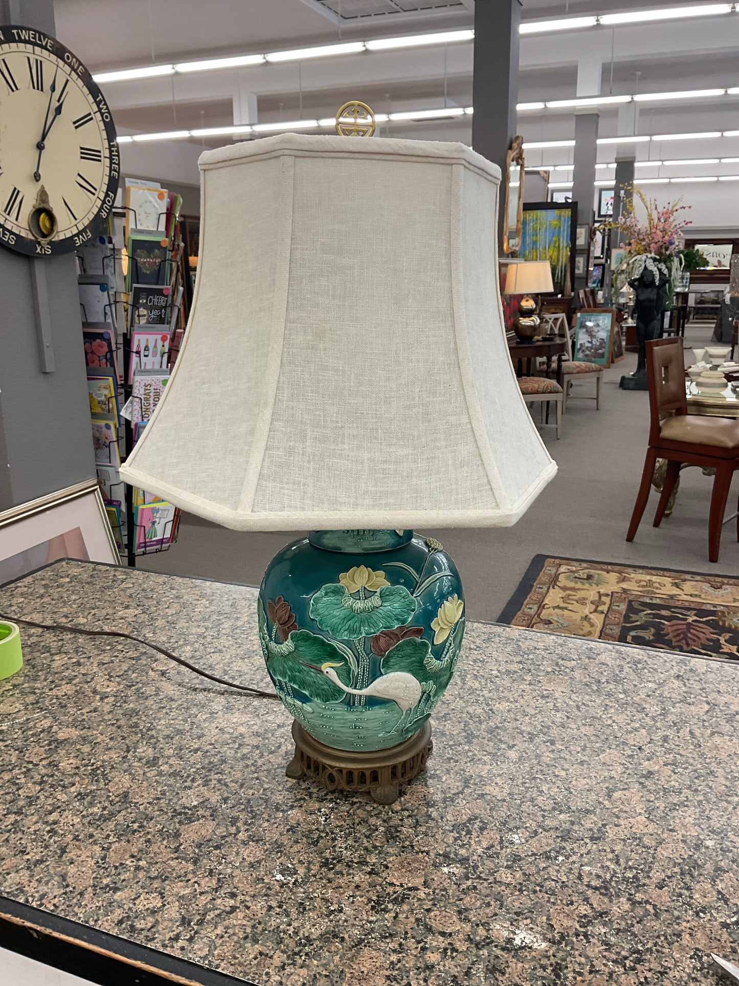 Antique Chinese Majolica Ginger Jar Lamp