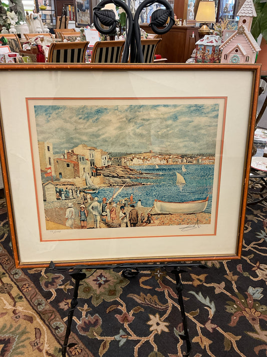 Salvador Dali Lithograph "Cadaques" Signed 29x24