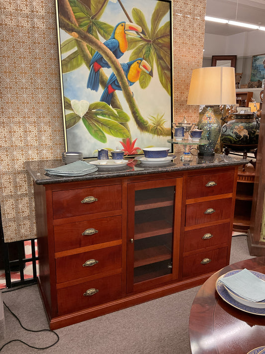 Custom-Made Solid Exotic Brazilian Wood (Jatoba) w/Granite Top