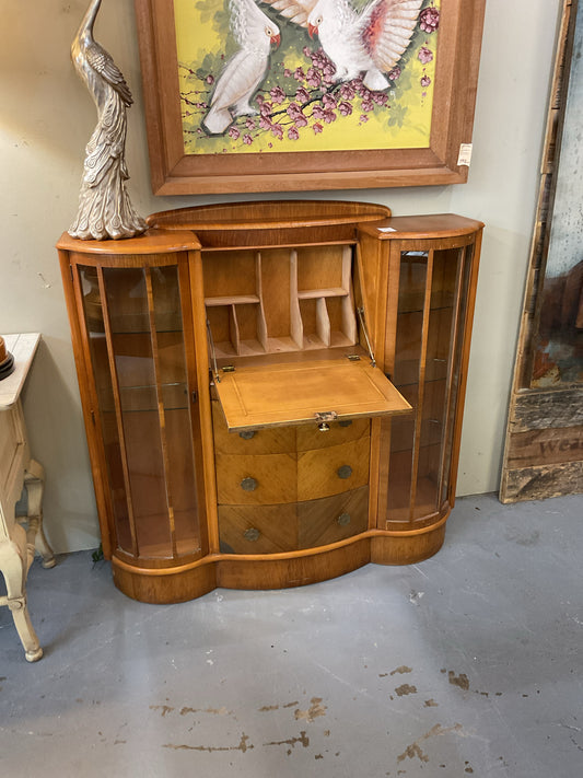 Art Deco Drop-Down Secretary Desk 47"W,43"H,13"W