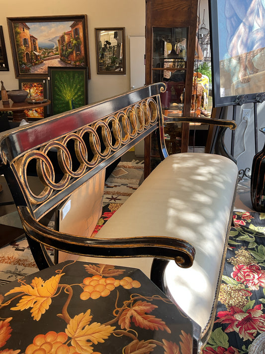 Black Upholstered Bench 58"L,37"H,21"D