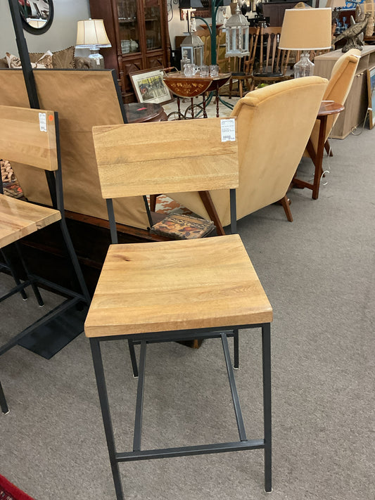 West Elm Rustic Wood/Metal Barstool