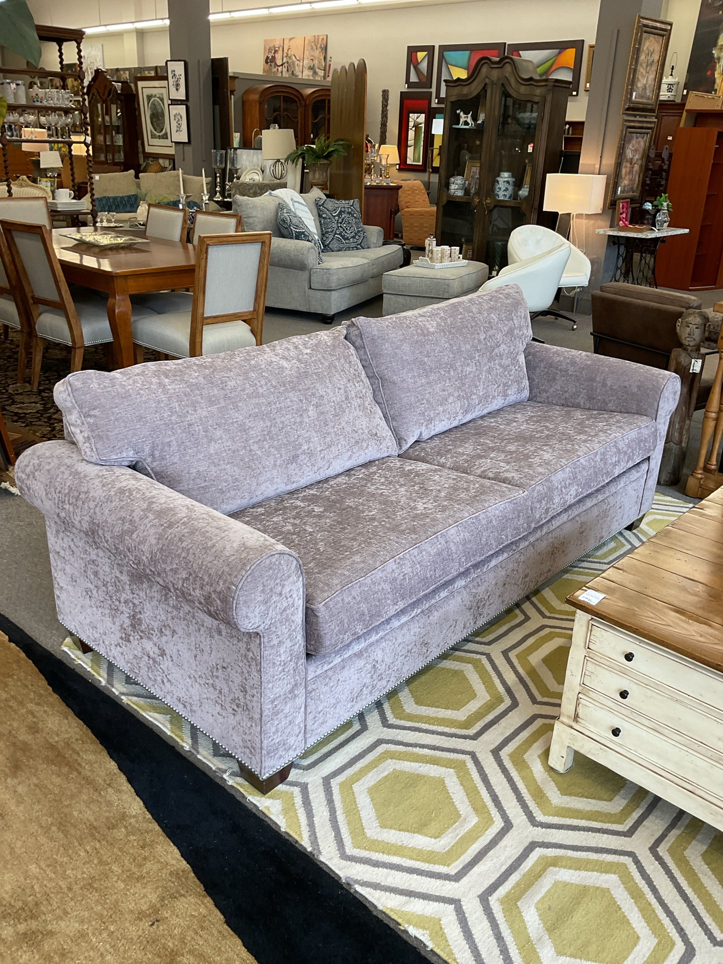 Castellanos Lavander Upholstered Sofa 87"L,36"D,31"H